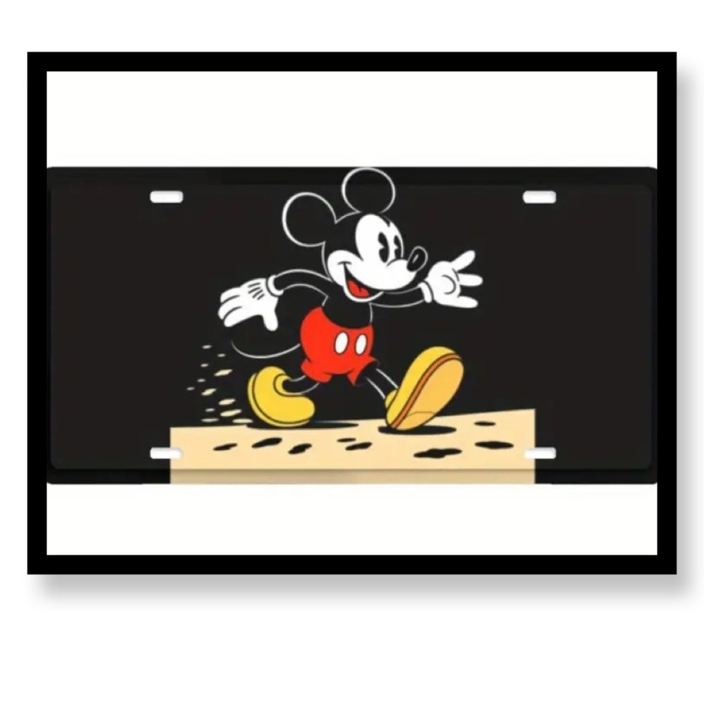 Disney Mickey Mouse Vintage Black and Red License a plate